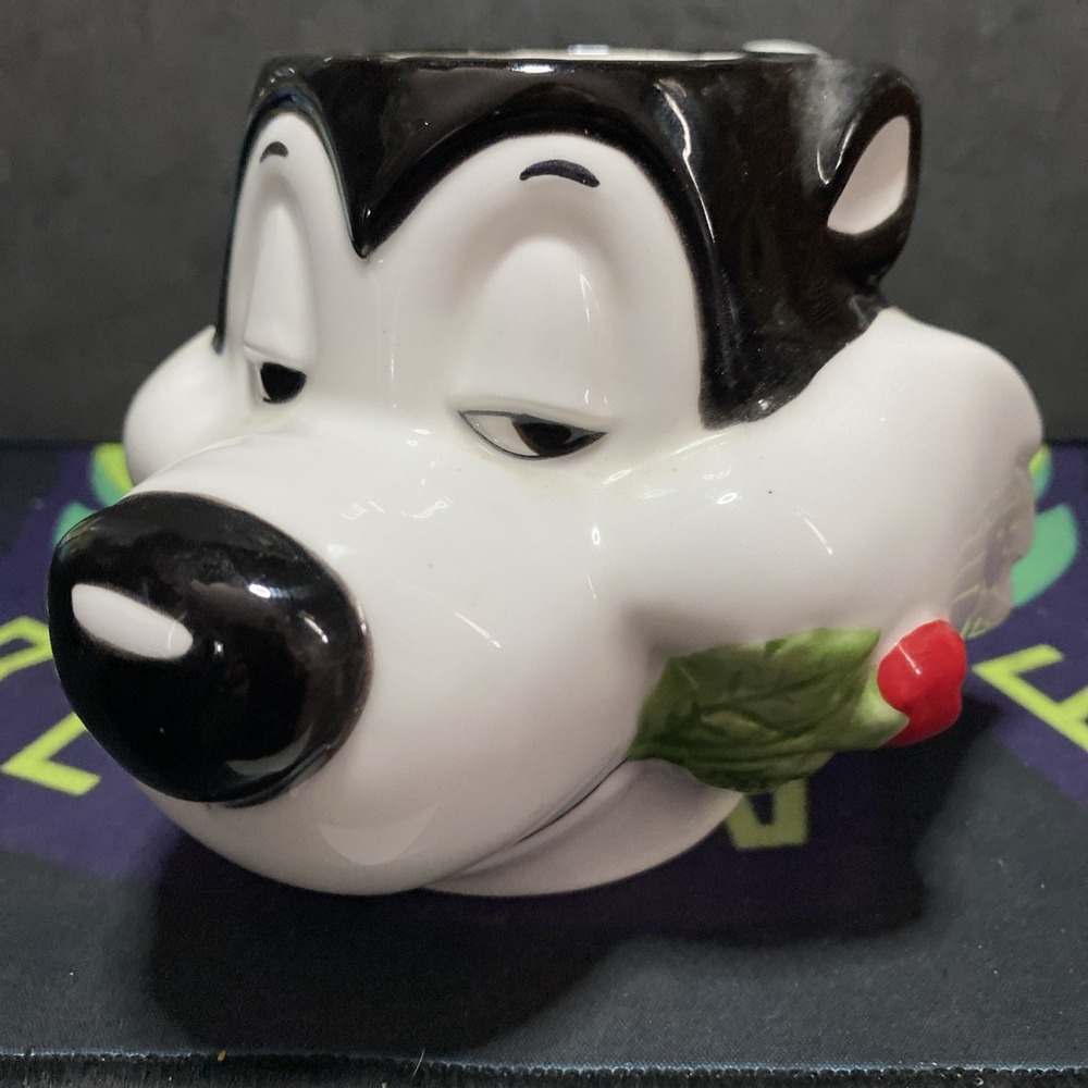 Vintage 1993 Pepe Le Pew Ceramic Mug Applause Warner Brothers 3D Coffee Cup Rare